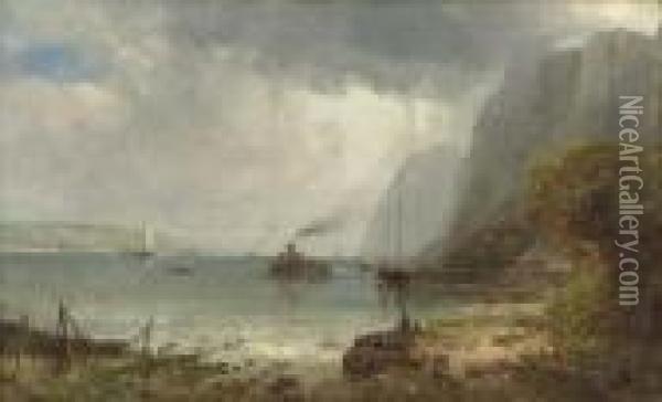 Palisades Of The Hudson Oil Painting - Andrew Melrose