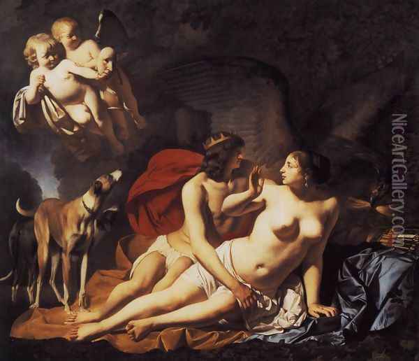 Jupiter and Callisto 1655 Oil Painting - Caesar Van Everdingen