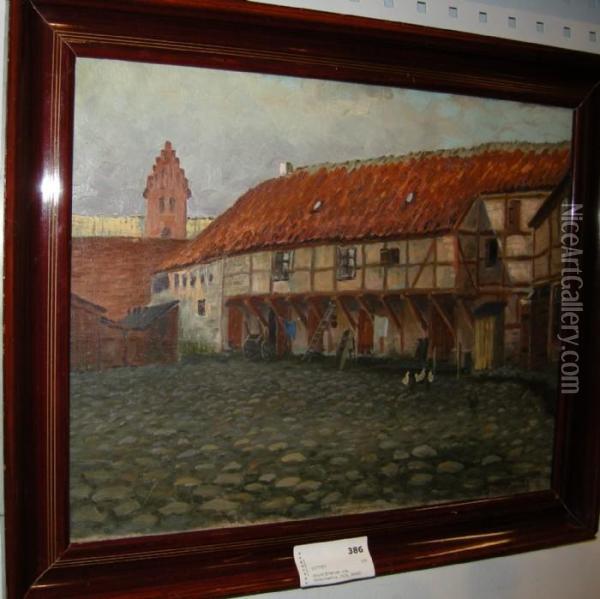Korsvirkeshus Oil Painting - Anund Emanuel