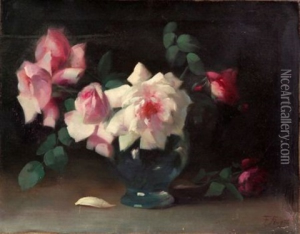 Bridesmaid Roses Oil Painting - Frederick M. Fenetti