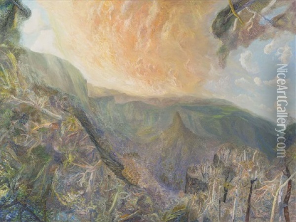 Rain And Sunlight, Numinbah Oil Painting - William Robinson