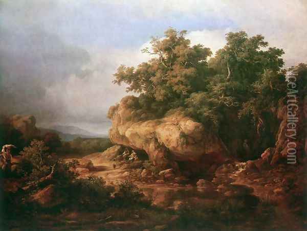The Roman Campagna near Ceraites 1843 Oil Painting - Karoly, the Elder Marko