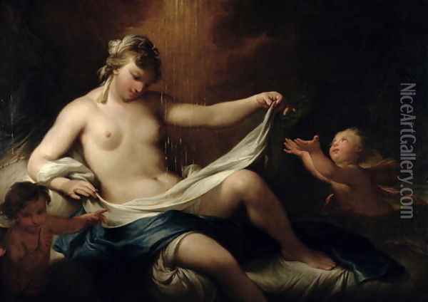 Danae and the Golden Shower, c.1750 Oil Painting - Andrea Casali