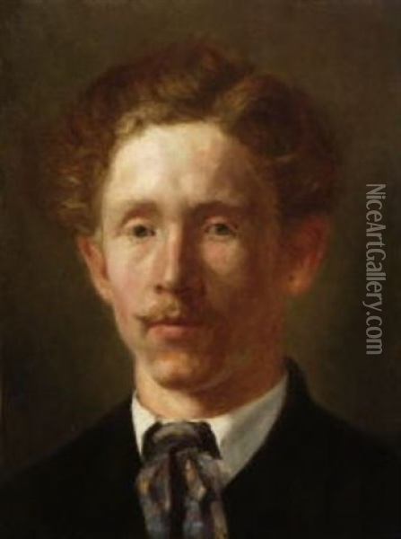 Bildnis Eines Jungen Mannes Oil Painting - Wilhelm Maria Hubertus Leibl