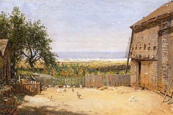The Sea from the Dove Cote, Newport, Rhode Island Oil Painting - Thomas Worthington Whittredge