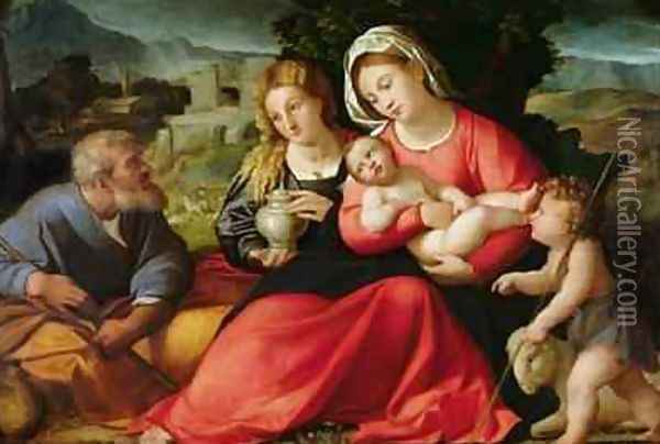The Holy Family, c.1508-12 Oil Painting - Palma Vecchio (Jacopo Negretti)
