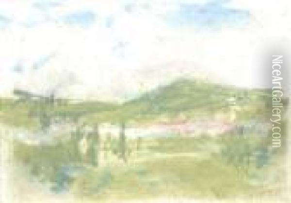 Mountainous Landscape Oil Painting - Hercules Brabazon Brabazon