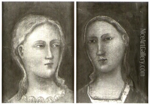 Female Heads Oil Painting - Francesco D'Antonio Da Viterbo