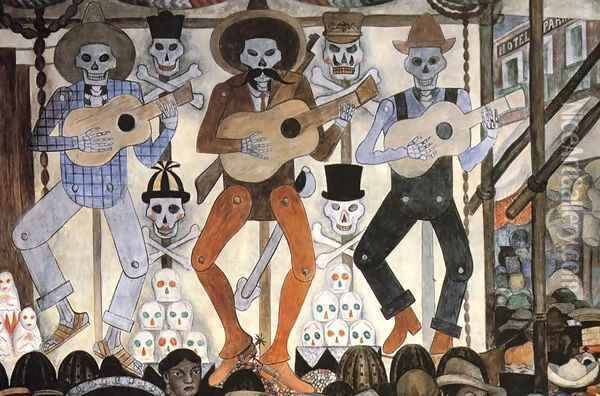 The Day of the Dead (Detail) 1924 Oil Painting - Diego Rivera