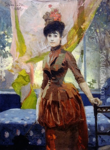 Elegante A L'ombrelle Oil Painting - Albert Besnard