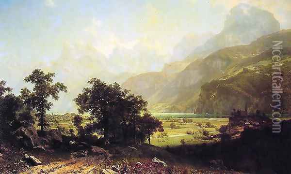 Lake Lucerne Switzerland Oil Painting - Albert Bierstadt