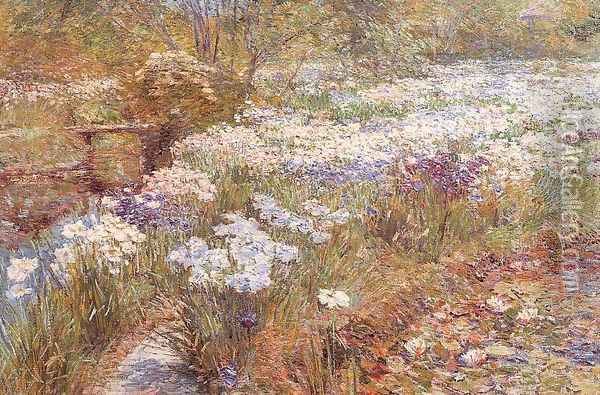 The Winter Garden 1909 Oil Painting - Childe Hassam
