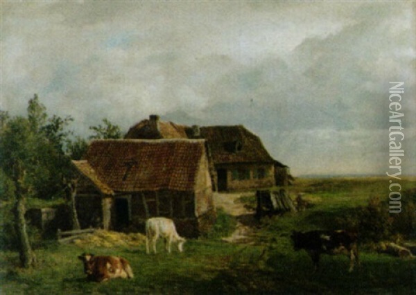 Feldlandschaft Mit Altem Bauernhaus Oil Painting - Carl Seibels