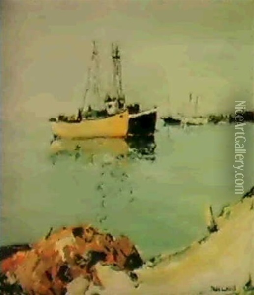 Fishing Boats Oil Painting - Thomas Hunt