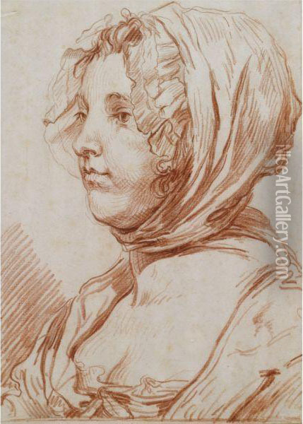 A Portrait Of A Woman Wearing A Bonnet Oil Painting - Jean Baptiste Greuze