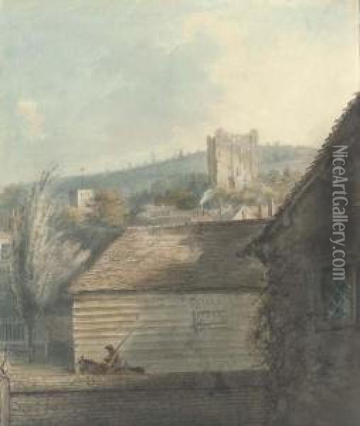 Guildford Castle, Surrey Oil Painting - George Sidney Shepherd