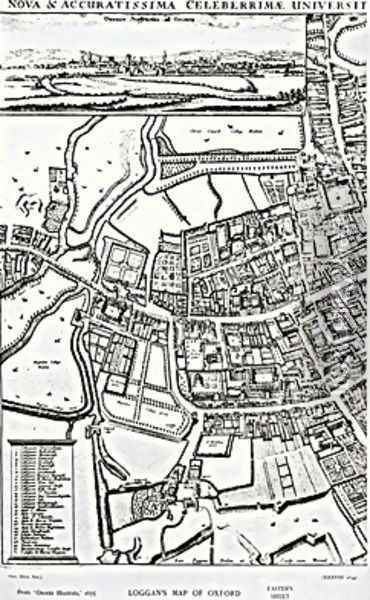 Loggans map of Oxford Eastern Sheet Oil Painting - David Loggan