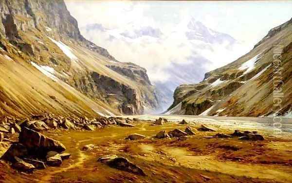The Valley of the Veneon at St Christophe in Oisans Oil Painting - Charles Bertier