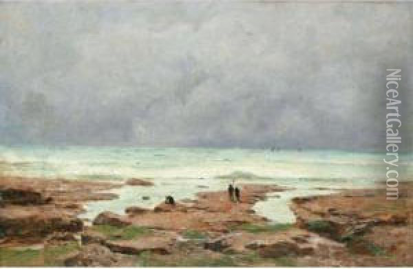 La Pointe De Saint Gildas Oil Painting - Gustave Castan