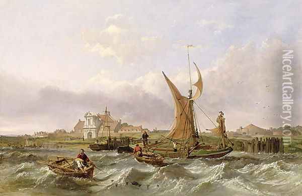 Tilbury Fort - Wind Against the Tide, 1853 Oil Painting - William Clarkson Stanfield