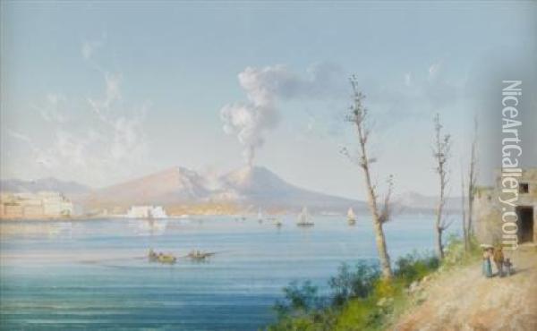 Port Of Naples Oil Painting - Gioacchino La Pira