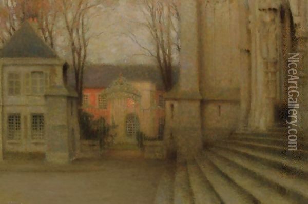 L'Eveche, Chartres Oil Painting - Henri Eugene Augustin Le Sidaner