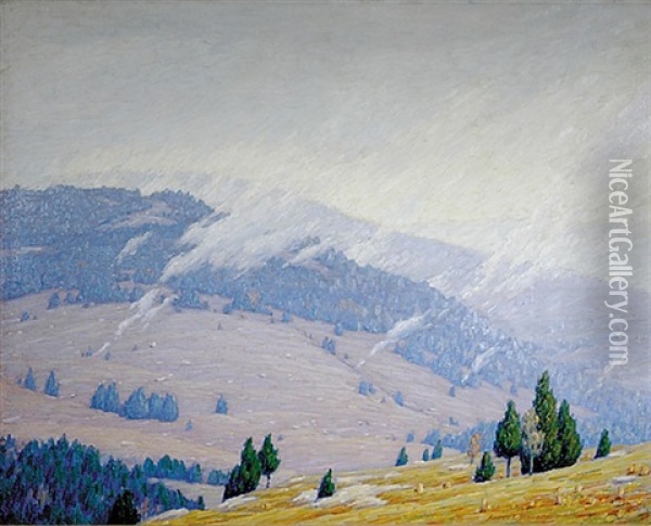 Clearing In The Morning, Blue Ridge Mountains, Virginia Oil Painting - Andrew Thomas Schwartz
