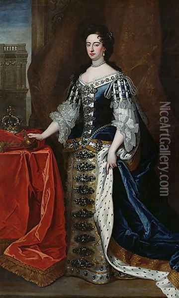 Portrait of Queen Mary 1662-94 Oil Painting - Sir Godfrey Kneller