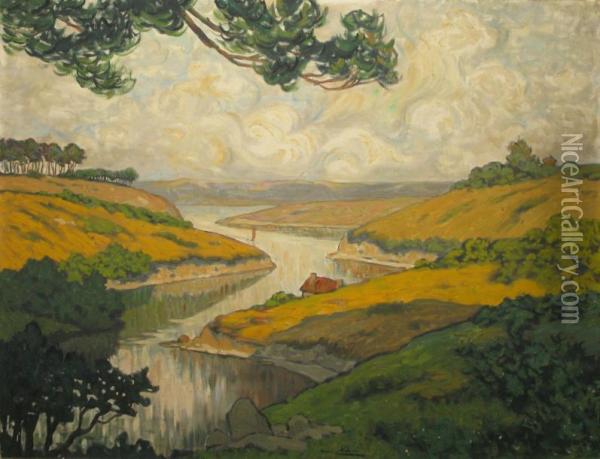 Riviere En Bretagne Oil Painting - Maurice Chabas