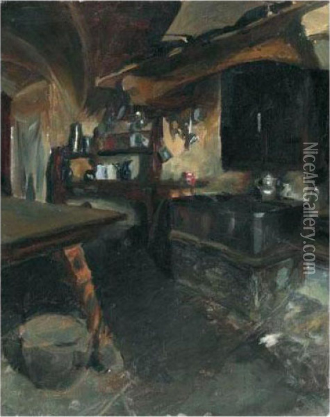 Kucheninterieur Oil Painting - Giovanni Giacometti