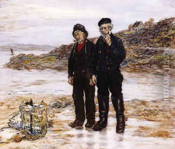 Scottish Fishermen Oil Painting - Jean-Francois Raffaelli