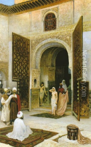 Orientalisk Palatsinterior Oil Painting - Frans Wilhelm Odelmark