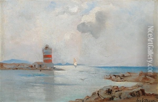 The Lighthouse Oil Painting - Leontine (Lea) von Littrow