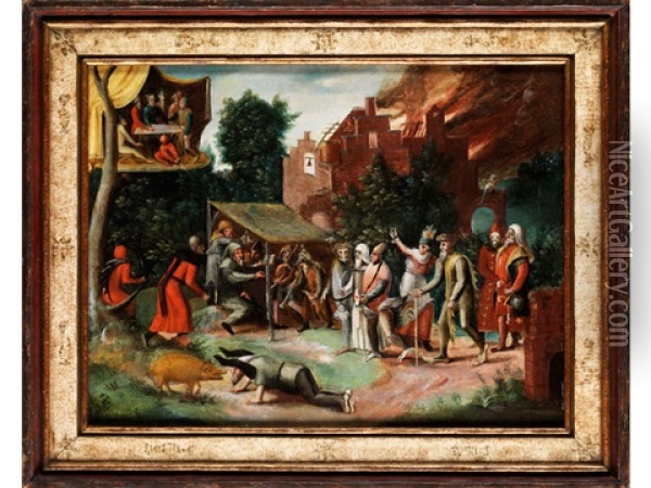 Versuchung Des Heiligen Antonius Oil Painting - Hieronymus Bosch