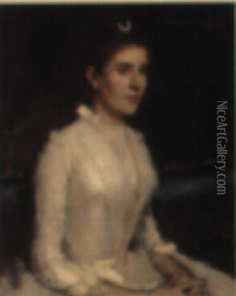Portrait D'une Elegante Oil Painting - Louis Picard