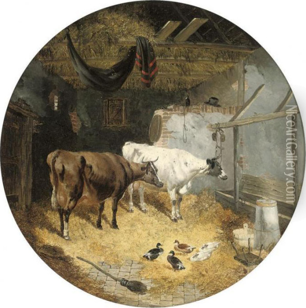 The Absent Milk Maid Oil Painting - John Frederick Herring Snr