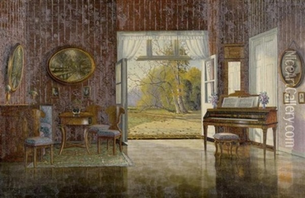 Musikzimmer Oil Painting - Ernst Hugo Lorenz-Morovana