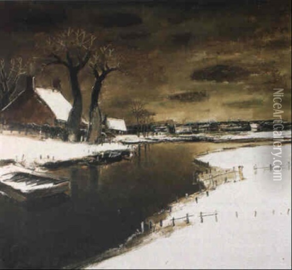 Paysage D'hiver Oil Painting - Henry Pieter Edward Rul