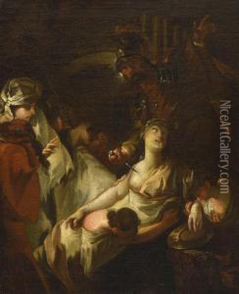 Die Opferung Der Tochter Jephtes Oil Painting - Franz Anton Maulbertsch