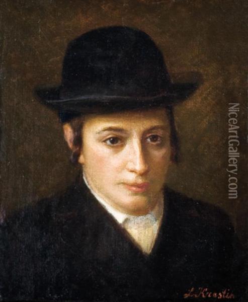 Head Of A Young Boy Oil Painting - Lazar' Leibovich Krestin
