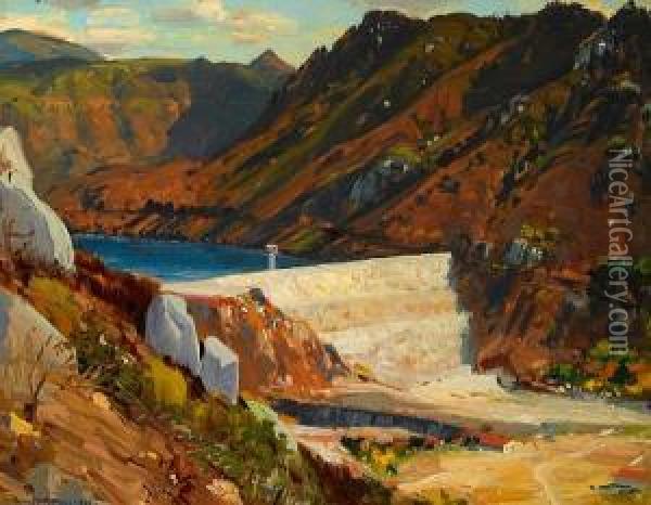 El Capitan Dam Oil Painting - Alfred Mitchell