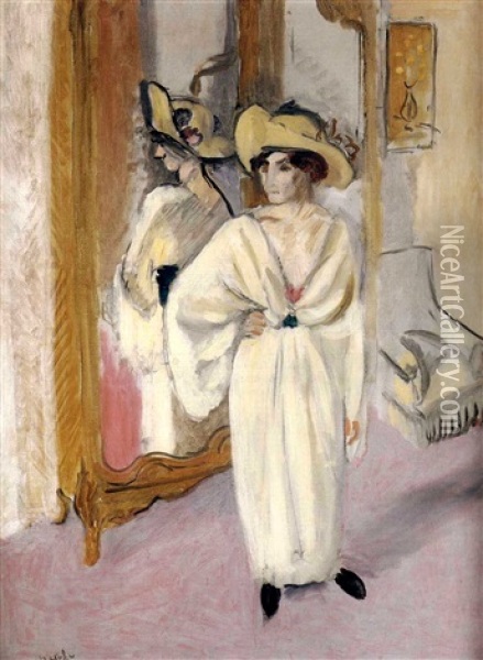 Femme En Blanc Oil Painting - Henri Matisse