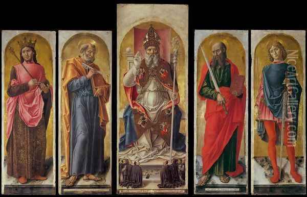 St Ambrose Polyptych Oil Painting - Bartolomeo Vivarini