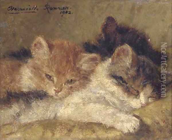 The sleeping kittens Oil Painting - Henriette Ronner-Knip