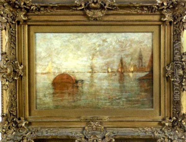 Torpedo Boat, Venice Oil Painting - William Gedney Bunce