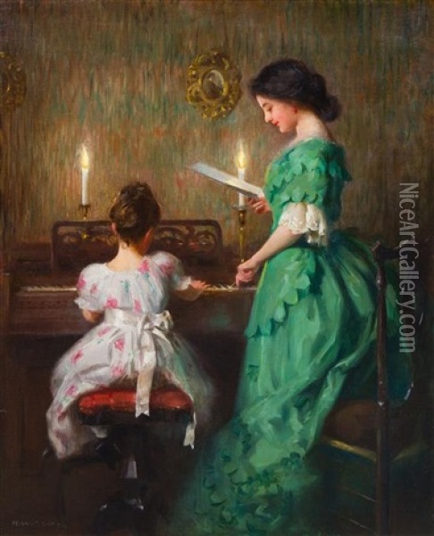 The Piano Lesson Oil Painting - James Francis Day