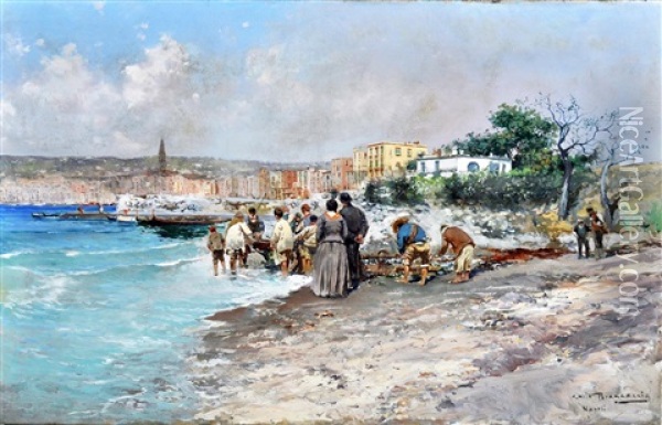 Napoli Dal Granatello Oil Painting - Carlo Brancaccio