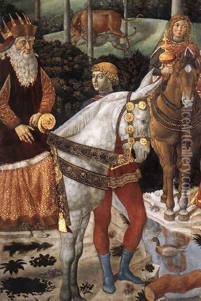 Procession of the Oldest King (detail 2) 1459-60 Oil Painting - Benozzo di Lese di Sandro Gozzoli