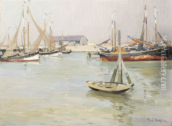 Le Port De Zeebrugge Oil Painting - Paul Mathieu