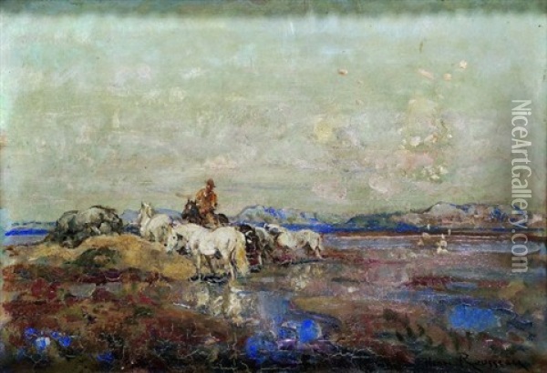 Dans Les Marais De Camargue Oil Painting - Henri Emilien Rousseau